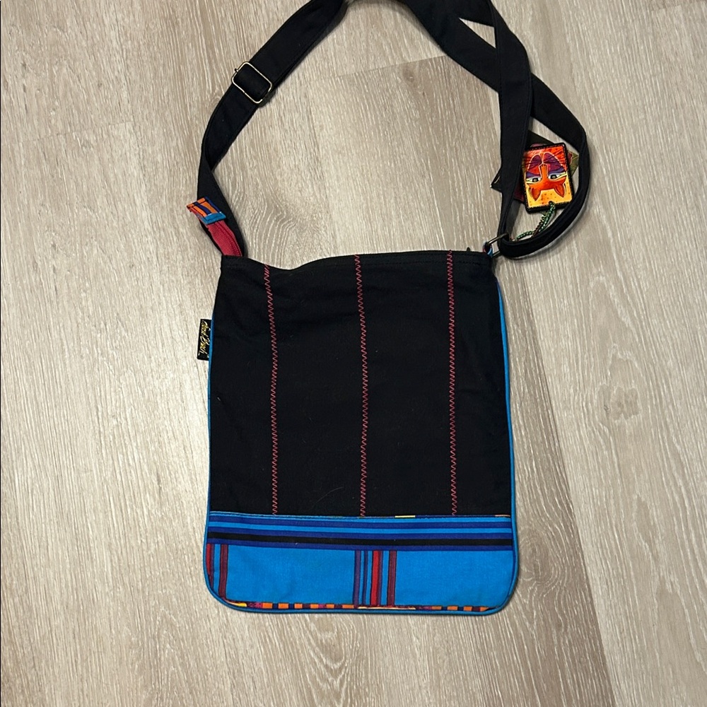 Laurel Burch NWT Blue Whiskered Cats Crossbody Bag - Picture 5 of 7